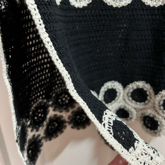 Adrianna Patel black long dress with crochet lace trim size 16 - Picture 7 of 11